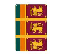 UDFKGLP Sri Lanka Flag Pattern Tin decorative painting 8x12in Made of tinplate, wear-resistant and durable