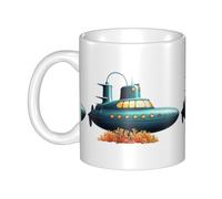 UDFKGLP Submarine in the coral Pattern mug ceramic Mugs for cappuccino, latte, cereal, yogurt, milk, hot or cold drinks Micro-wave oven