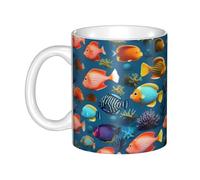 UDFKGLP Submarine reef fish Pattern mug ceramic Mugs for cappuccino, latte, cereal, yogurt, milk, hot or cold drinks Micro-wave oven