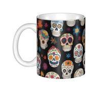 UDFKGLP sugar skulls Pattern mug ceramic Mugs for cappuccino, latte, cereal, yogurt, milk, hot or cold drinks Micro-wave oven