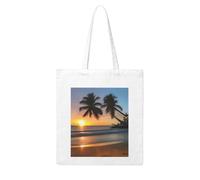 UDFKGLP Sunset beach Pattern Woman Canvas Tote Bag Strong and durable for traveling, shopping, Daily One Size