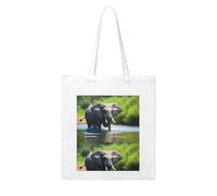 UDFKGLP Swimming African Elephant Pattern Woman Canvas Tote Bag Strong and durable for traveling, shopping, Daily One Size