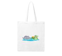 UDFKGLP Swimming hippopotamus and crocodiles Pattern Woman Canvas Tote Bag Strong and durable for traveling, shopping, Daily One Size