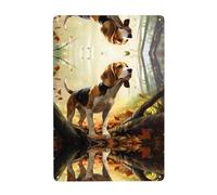 UDFKGLP Tame Beagle Pattern Tin decorative painting 8x12in Made of tinplate, wear-resistant and durable