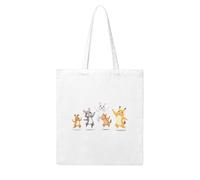 UDFKGLP The animals are dancing to celebrate Pattern Woman Canvas Tote Bag Strong and durable for traveling, shopping, Daily One Size
