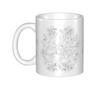 UDFKGLP The antique patterns slowly bloom Pattern mug ceramic Mugs for cappuccino, latte, cereal, yogurt, milk, hot or cold drinks Micro-wave oven
