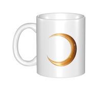 UDFKGLP The crescent moon decorated with stars Pattern mug ceramic Mugs for cappuccino, latte, cereal, yogurt, milk, hot or cold drinks Micro-wave oven