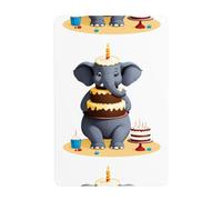 UDFKGLP The elephant has a huge cake Pattern Tin decorative painting 8x12in Made of tinplate, wear-resistant and durable