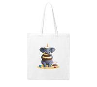 UDFKGLP The elephant has a huge cake Pattern Woman Canvas Tote Bag Strong and durable for traveling, shopping, Daily One Size