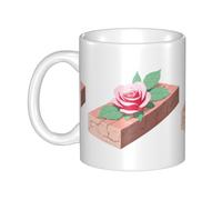 UDFKGLP The everlasting rose brick Pattern mug ceramic Mugs for cappuccino, latte, cereal, yogurt, milk, hot or cold drinks Micro-wave oven
