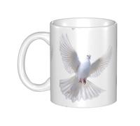 UDFKGLP The flawless white pigeon Pattern mug ceramic Mugs for cappuccino, latte, cereal, yogurt, milk, hot or cold drinks Micro-wave oven