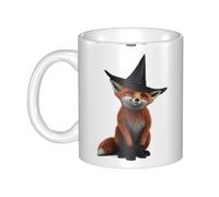 UDFKGLP The fox wearing a witch hat Pattern mug ceramic Mugs for cappuccino, latte, cereal, yogurt, milk, hot or cold drinks Micro-wave oven