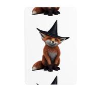 UDFKGLP The fox wearing a witch hat Pattern Tin decorative painting 8x12in Made of tinplate, wear-resistant and durable