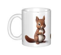 UDFKGLP The gentle little squirrel Pattern mug ceramic Mugs for cappuccino, latte, cereal, yogurt, milk, hot or cold drinks Micro-wave oven