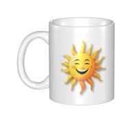 UDFKGLP The kindly smiling sun Pattern mug ceramic Mugs for cappuccino, latte, cereal, yogurt, milk, hot or cold drinks Micro-wave oven