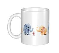 UDFKGLP The little ant and the elephant Pattern mug ceramic Mugs for cappuccino, latte, cereal, yogurt, milk, hot or cold drinks Micro-wave oven