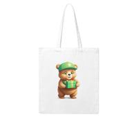 UDFKGLP The little bear holds the gift box Pattern Woman Canvas Tote Bag Strong and durable for traveling, shopping, Daily One Size