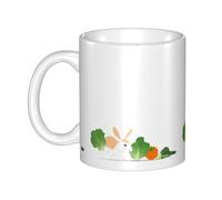 UDFKGLP The little colorful rabbit pulling cabbage Pattern mug ceramic Mugs for cappuccino, latte, cereal, yogurt, milk, hot or cold drinks Micro-wave oven
