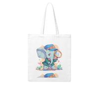 UDFKGLP The little elephant on the adventure Pattern Woman Canvas Tote Bag Strong and durable for traveling, shopping, Daily One Size