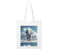 UDFKGLP The little elephant on the clouds Pattern Woman Canvas Tote Bag Strong and durable for traveling, shopping, Daily One Size