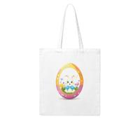UDFKGLP The little rabbit in the gorgeous easter egg Pattern Woman Canvas Tote Bag Strong and durable for traveling, shopping, Daily One Size