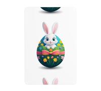 UDFKGLP The little white rabbit on the easter egg Pattern Tin decorative painting 8x12in Made of tinplate, wear-resistant and durable