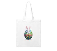 UDFKGLP The little white rabbit on the easter egg Pattern Woman Canvas Tote Bag Strong and durable for traveling, shopping, Daily One Size
