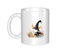 UDFKGLP The little witch in the flowers Pattern mug ceramic Mugs for cappuccino, latte, cereal, yogurt, milk, hot or cold drinks Micro-wave oven