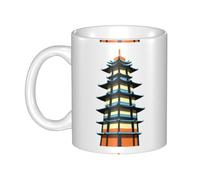 UDFKGLP The magnificent drum tower Pattern mug ceramic Mugs for cappuccino, latte, cereal, yogurt, milk, hot or cold drinks Micro-wave oven