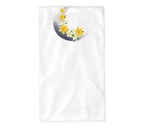 UDFKGLP The Moon Meets The Petals Pattern Towel Towels 27.5x16in Skin-Friendly Absorbent Fluffy and Soft for Bathroom, Beach, Outdoors