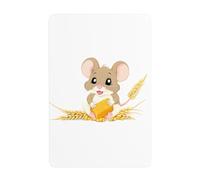 UDFKGLP The mouse that eats wheat Pattern Tin decorative painting 8x12in Made of tinplate, wear-resistant and durable