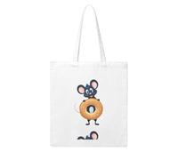 UDFKGLP The mouse that stole the bagel Pattern Woman Canvas Tote Bag Strong and durable for traveling, shopping, Daily One Size