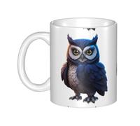 UDFKGLP The Owl That Never Sleeps Pattern mug ceramic Mugs for cappuccino, latte, cereal, yogurt, milk, hot or cold drinks Micro-wave oven
