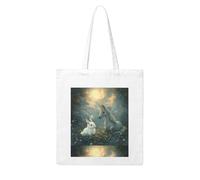 UDFKGLP The Rabbit and the Unicorn Pattern Woman Canvas Tote Bag Strong and durable for traveling, shopping, Daily One Size