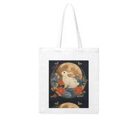 UDFKGLP The Rabbit Behind the Screen Pattern Woman Canvas Tote Bag Strong and durable for traveling, shopping, Daily One Size