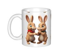 UDFKGLP The rabbit said hello Pattern mug ceramic Mugs for cappuccino, latte, cereal, yogurt, milk, hot or cold drinks Micro-wave oven