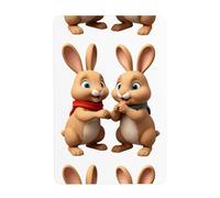 UDFKGLP The rabbit said hello Pattern Tin decorative painting 8x12in Made of tinplate, wear-resistant and durable