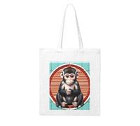 UDFKGLP The silent monkey Pattern Woman Canvas Tote Bag Strong and durable for traveling, shopping, Daily One Size