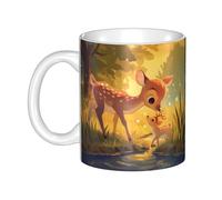 UDFKGLP The warm mother of deer Pattern mug ceramic Mugs for cappuccino, latte, cereal, yogurt, milk, hot or cold drinks Micro-wave oven