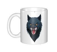 UDFKGLP The wolf with bared fangs and claws Pattern mug ceramic Mugs for cappuccino, latte, cereal, yogurt, milk, hot or cold drinks Micro-wave oven