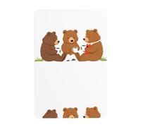 UDFKGLP Three little bears drinking coffee Pattern Tin decorative painting 8x12in Made of tinplate, wear-resistant and durable