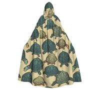UDFKGLP Turtle Write Pattern Adult Hooded Cloak is a super large, comfortable, and durable Halloween hooded poncho