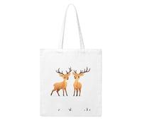 UDFKGLP Two cute sika deer Pattern Woman Canvas Tote Bag Strong and durable for traveling, shopping, Daily One Size