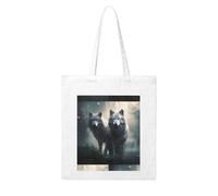 UDFKGLP Two wolves Pattern Woman Canvas Tote Bag Strong and durable for traveling, shopping, Daily One Size