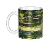 UDFKGLP Water Lilies in the Pond Pattern mug ceramic Mugs for cappuccino, latte, cereal, yogurt, milk, hot or cold drinks Micro-wave oven