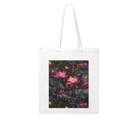 UDFKGLP Water Lilies Under Fireworks Pattern Woman Canvas Tote Bag Strong and durable for traveling, shopping, Daily One Size