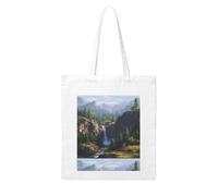 UDFKGLP Waterfall in the green valley Pattern Woman Canvas Tote Bag Strong and durable for traveling, shopping, Daily One Size