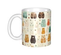 UDFKGLP white bear brown bear Pattern mug ceramic Mugs for cappuccino, latte, cereal, yogurt, milk, hot or cold drinks Micro-wave oven