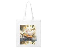 UDFKGLP White goose picking lemons Pattern Woman Canvas Tote Bag Strong and durable for traveling, shopping, Daily One Size