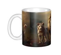 UDFKGLP wild animals Pattern mug ceramic Mugs for cappuccino, latte, cereal, yogurt, milk, hot or cold drinks Micro-wave oven